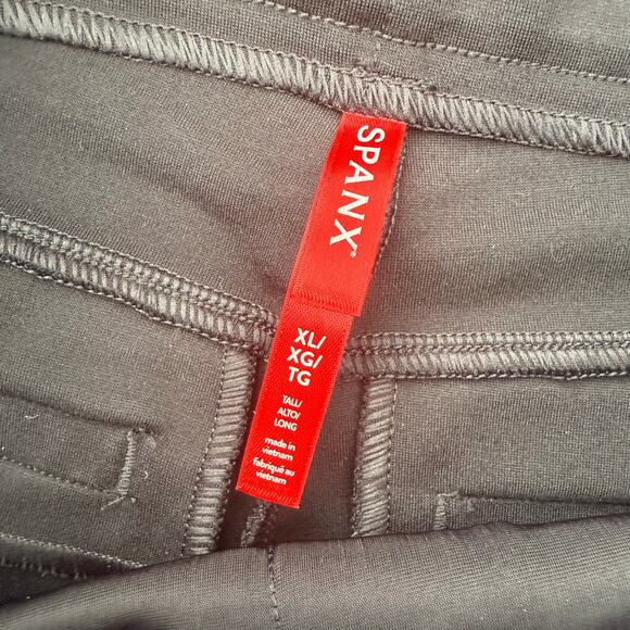 SPANX 20252T The Pant in Black Knit Ponte Hi-Rise Flare XL Tall NWT 20252T - Picture 4 of 11